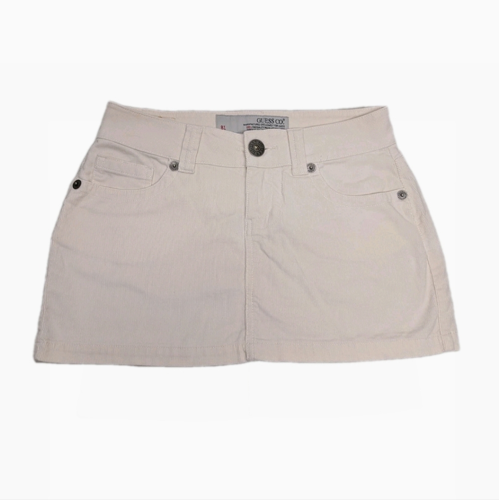 Guess Corduroy Micro Mini Skirt 27 Beige 90s Y2K Grunge #8500